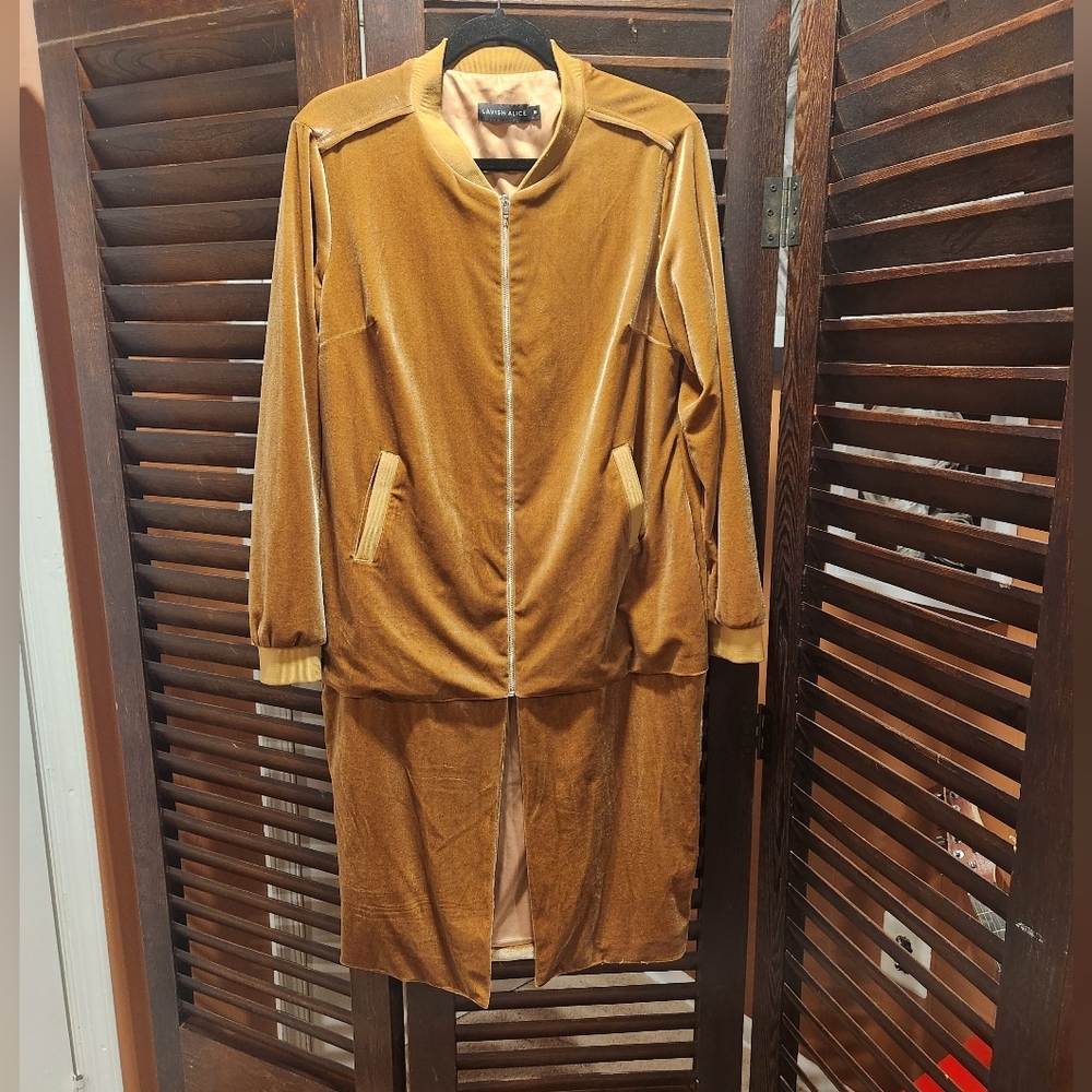 Lavish Alice Camel Velvet Jacket